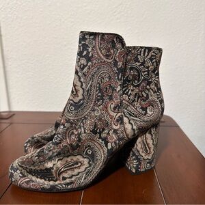 BP Paisley Ankle Boots in Black and Brown